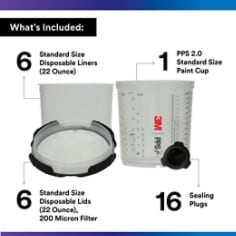 3M™ PPS™ 2.0 Paint Spray Gun System Starter Kit, 26172,22 oz,200-micron Filter - Contents