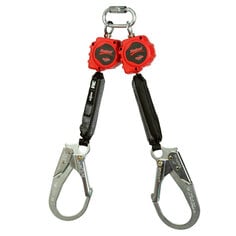 3M™ Protecta™ Twin-Leg Self Retracting Lifeline  Web 3100414  Red  Rebar Hooks  6ft (1.8m)  1 ea