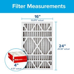 Filtrete HVAC Filter Measurements 16x24x4