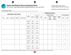 Super Rapid Steam Record Keeping Sheet