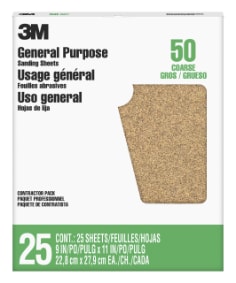 3M™ Aluminum Oxide Sandpaper 99406NA-M, 9 in x 11 in, 50 grit