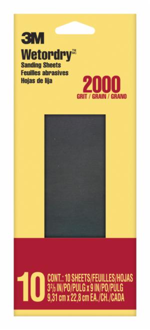 3M™ Imperial Wetordry Sandpaper 5925-18-CC, 3 2/3 in x 9 in, 2000 grit, 10 sheets/pk, 18 pks/caseimage