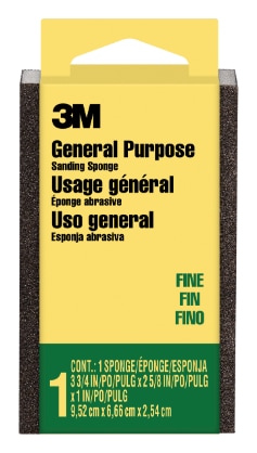 3M™ Sanding Sponge, 3 3/4 in. x 2 5/8 in. x 1 in. , Fine Grit