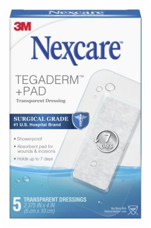 Nexcare Tegaderm + Pad Transparent Dressing H3584, 2 3/8 in x 4 in (6 cm x 10 cm) image Nexcare Tegaderm + Pad Transparent Dressing H3584, 2 3/8 in x 4 in (6 cm x 10 cm)image