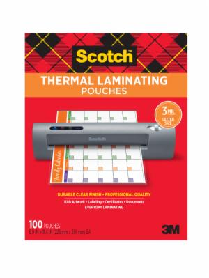 Scotch Thermal Laminating Pouches TP3854-100EF, 8.9 in x 11.4 in (228 mm x 291 mm)image
