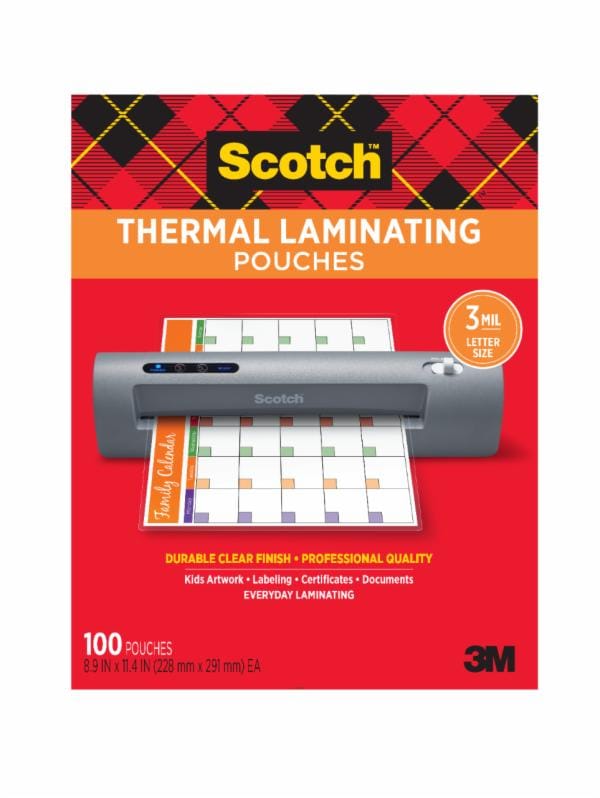 Scotch Thermal Laminating Pouches TP3854-100EF