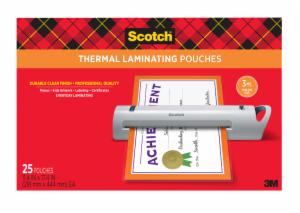 Scotch Laminating Pouches TP3856-25, 11.45 in x 17.48 in (291 mm x 444 mm)image