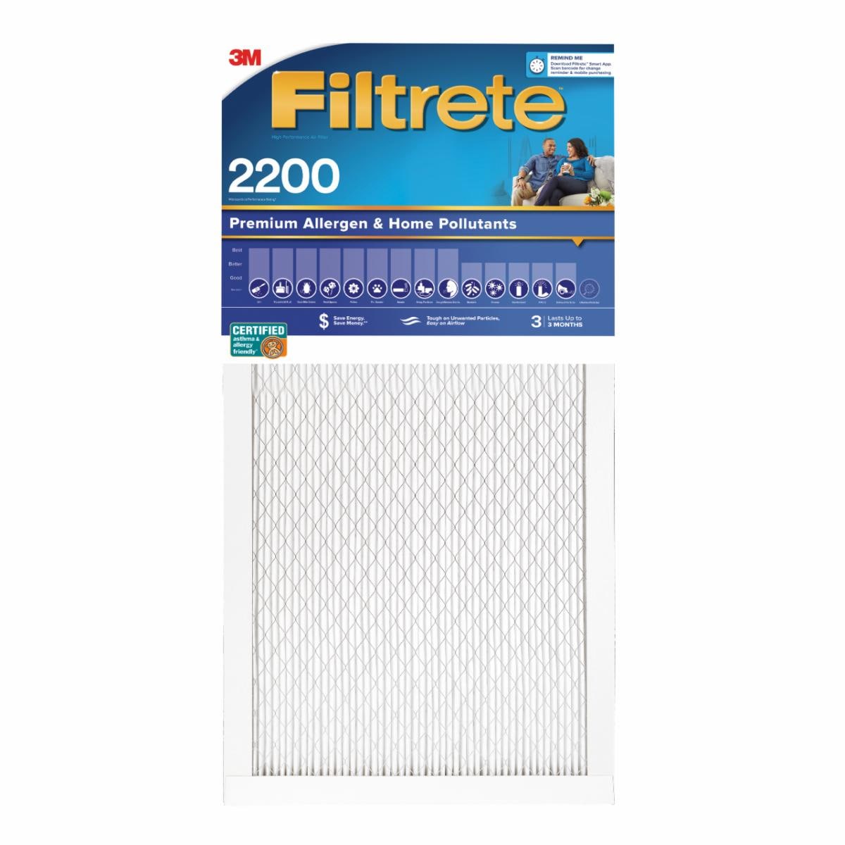 Filtrete Premium Allergen & Home Pollutants Air Filter 2200 MPR EA22-4