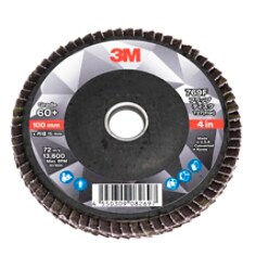 3M™ フラップディスク 769F, 60+, Type 27, 100 mm x 15 mm, 100 個/箱