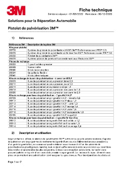Pistolet de pulvérisation 3M™ Fiche Technique