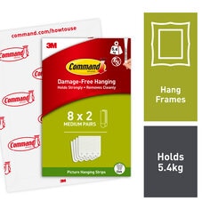 Command™ Medium Picture Hanging Strips White  PH204-8EU eCFIP