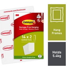 Command™ Narrow Picture Hanging Strips White  PH207-14EU eCFIP