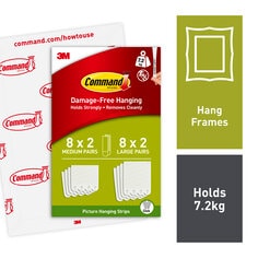 Command™ Medium and Large Picture Hanging Strips White PH209-16EU eCFIP