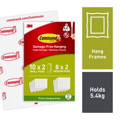 Command™ Small and Medium Picture Hanging Strips White PH203-18EU eCFIP