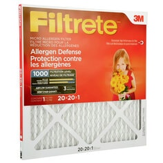 A Filtrete Allergen Defense Micro Allergen Filter 9802DC-6C, 20 in x 20 in x 1 in