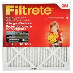 A Filtrete Allergen Defense Micro Allergen Filter 9802DC-6C, 20 in x 20 in x 1 in