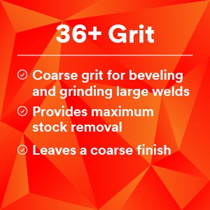 Attributes of 36+ grit fibre discs