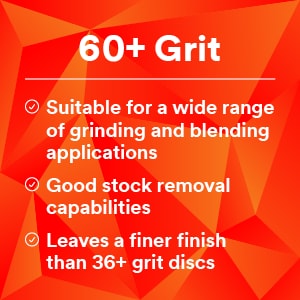 Attributes of 60+ grit fibre discs