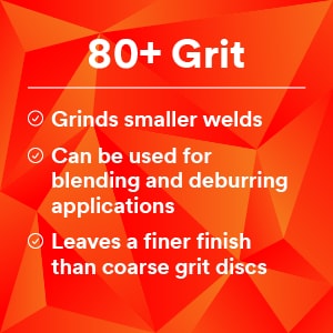 Attributes of 80+ grit fibre discs