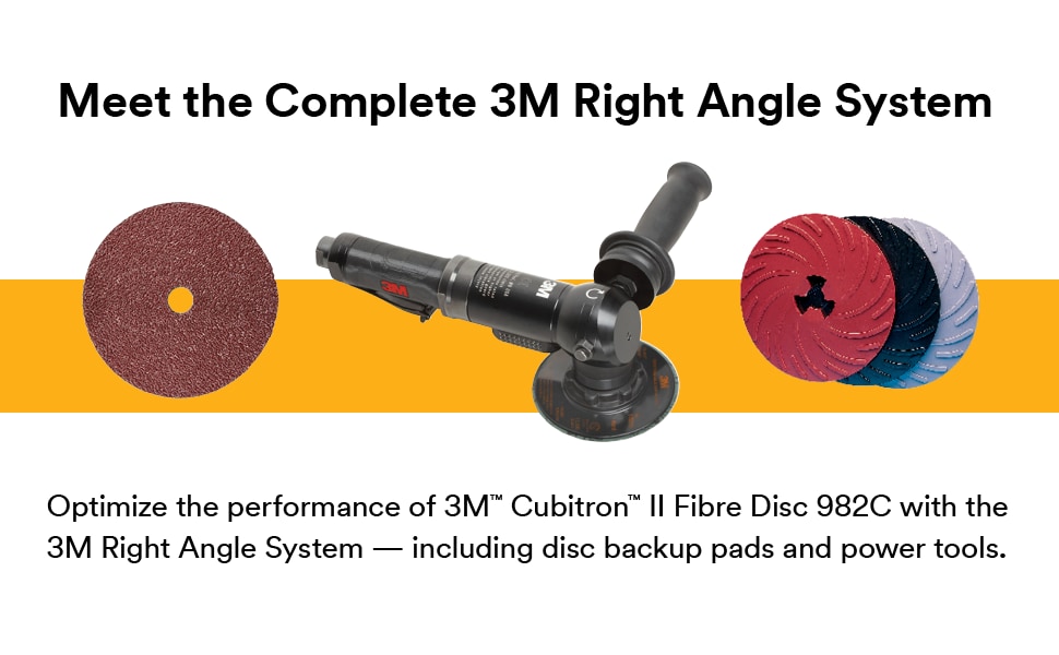 100 disques abrasifs support fibre 3M Cubitron II 982C grain 60+, 125 x 22  mm - AFS - Application Fast Set