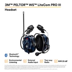 3M™ PELTOR™ WS™ LiteCom PRO III Headset - Hard Hat Attached - MT73H7P3E4D10-NA