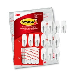 Command™ Medium Wire Hook, 13 Hooks, 16 Medium Strips