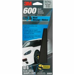 3M™ Wetordry Sandpaper 03020, 3-2/3 in x 9 in, 600 Grit, 5/Pack, 20 Pack/Caseimage