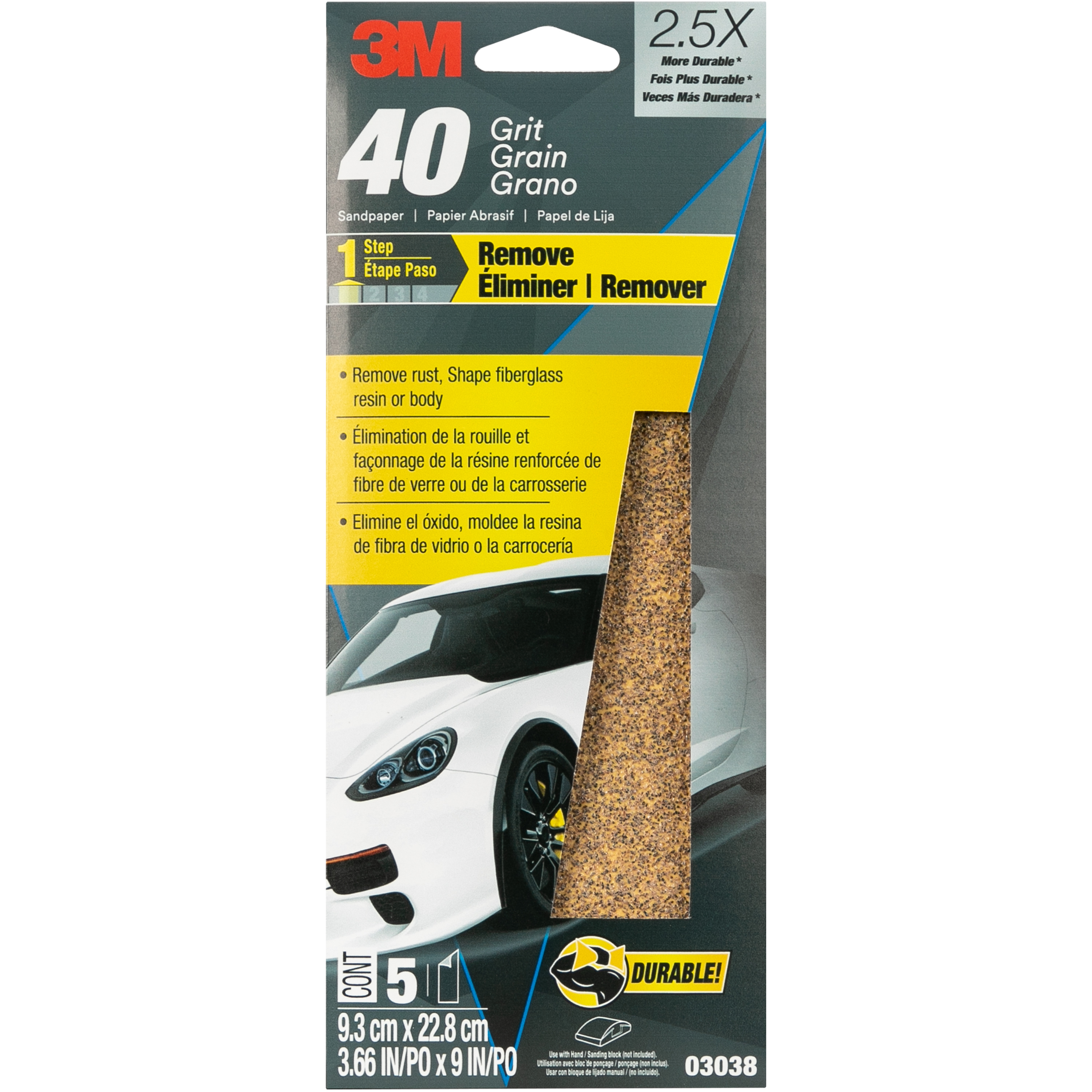 3M™ Wetordry™ Assorted 03024, 3-2/3 in x 9 in, 5/Pack, 20 Pack/Case