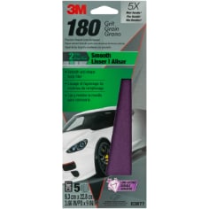 3M™ Performance Sandpaper 03077, 3-2/3 in x 9 in, 180 Grit, 5/Pack, 20 Pack/Case