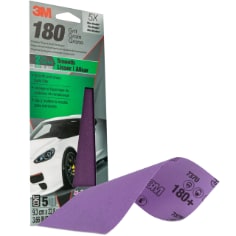 3M™ Performance Sandpaper 03077, 3-2/3 in x 9 in, 180 Grit, 5/Pack, 20 Pack/Case