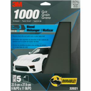 3M™ Wetordry Sandpaper, 32021, 1000 Grit, 9 inch x 11 inch, 5 per pack, 20 per caseimage