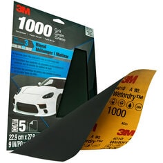 3M™ Wetordry™ Sandpaper 32021, 9 in x 11 in, 1000 Grit, 5/Pack, 20 Pack/Case