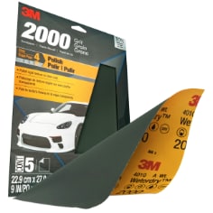 3M™ Wetordry™ Sandpaper 32044, 9 in x 11 in, 2000 Grit, 5/Pack, 20 Pack/Case