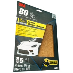 3M™ Sandpaper 32115, 9 in x 11 in, 80 Grit, 5/Pack , 20 Pack/Case