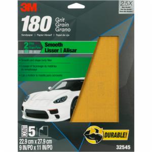 3M™ Sandpaper, 32545, 180 Grit, 9 in x 11 in, 20 per caseimage