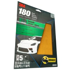 3M™ Sandpaper 32545, 9 in x 11 in, 180 Grit, 5/Pack 