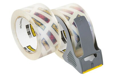 Scotch® Box Lock Shipping Packaging Tape, 3950-2-1RD, 1.88 in x 54.6 yd (48 mm x 50 m)