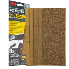 3M™ Sandpaper, 03039, 3-2/3 in x 9 in,  Assorted Grit, 20 Pack/Case