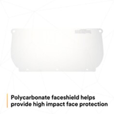 3M™ Clear Polycarbonate Faceshield WP98, 82543-00000, Flat Stock - SI2