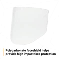 3M™ Clear Polycarbonate Faceshield WP96, 82701-00000, Molded - SI2