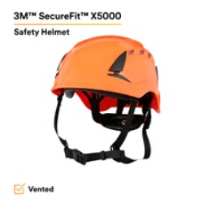 3M™ SecureFit™ Safety Helmet, X5007V-ANSI, Orange, vented - EPI
