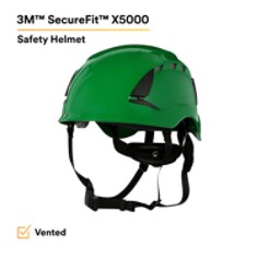 3M™ SecureFit™ Safety Helmet, X5004V-ANSI, Green, vented - EPI
