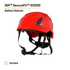 3M™ SecureFit™ Safety Helmet, X5005V-ANSI, Red, vented - EPI