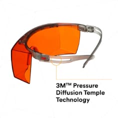 3M™ SecureFit™ 3700 Series SF3706AS-GRY, Gray Temples, Orange Lens