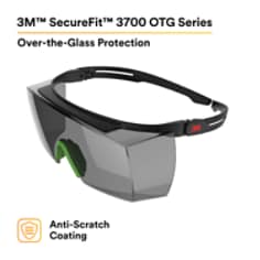 3M™ SecureFit™ 3700 Series SF3730AS-BLK, Black Temples, IR 3.0 Gray Lens