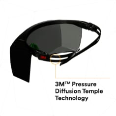 3M™ SecureFit™ 3700 Series SF3730AS-BLK, Black Temples, IR 3.0 Gray Lens