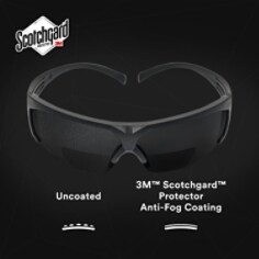 3M™ SecureFit™ Safety Glasses SF615GSGAF, Grey Scotchgard™ Anti-fog Lens +1.5 Diopter
