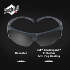 3M™ SecureFit™ Safety Glasses SF615SGAF, Clear Scotchgard™ Anti-fog Lens +1.5 Diopter