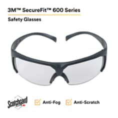 3M™ SecureFit™ SF607SGAF, Grey Indoor/Outdoor Scotchgard™ Anti-fog lens