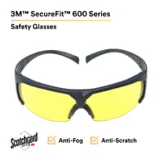 3M™ SecureFit™ Safety Glasses SF603SGAF, Amber Scotchgard™ Anti-fog Lens